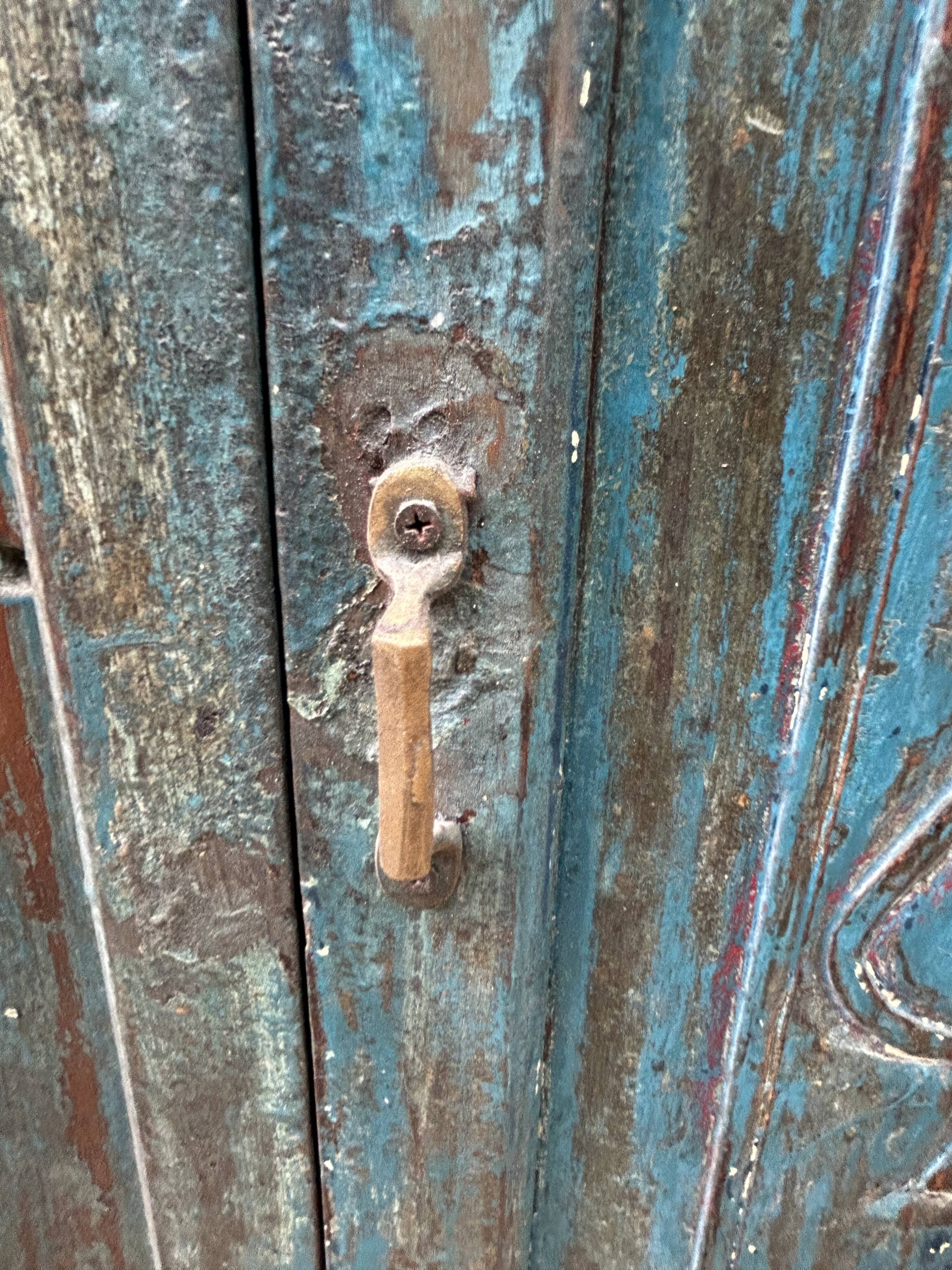 Rajasthani wardrobe in Burmese teak with original patina.