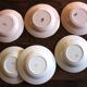 6 mismatched pink deep plates Digoin Badonviller Art Deco