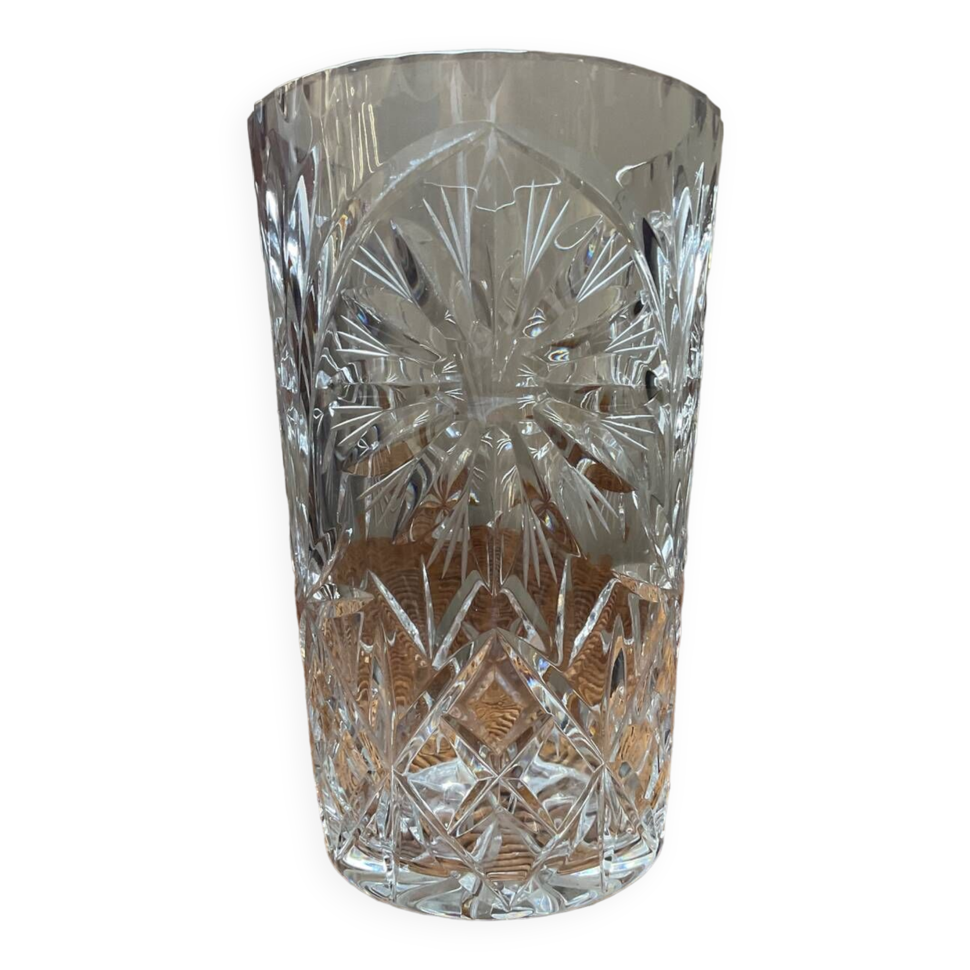 Vintage Marguerite vase in chiseled crystal