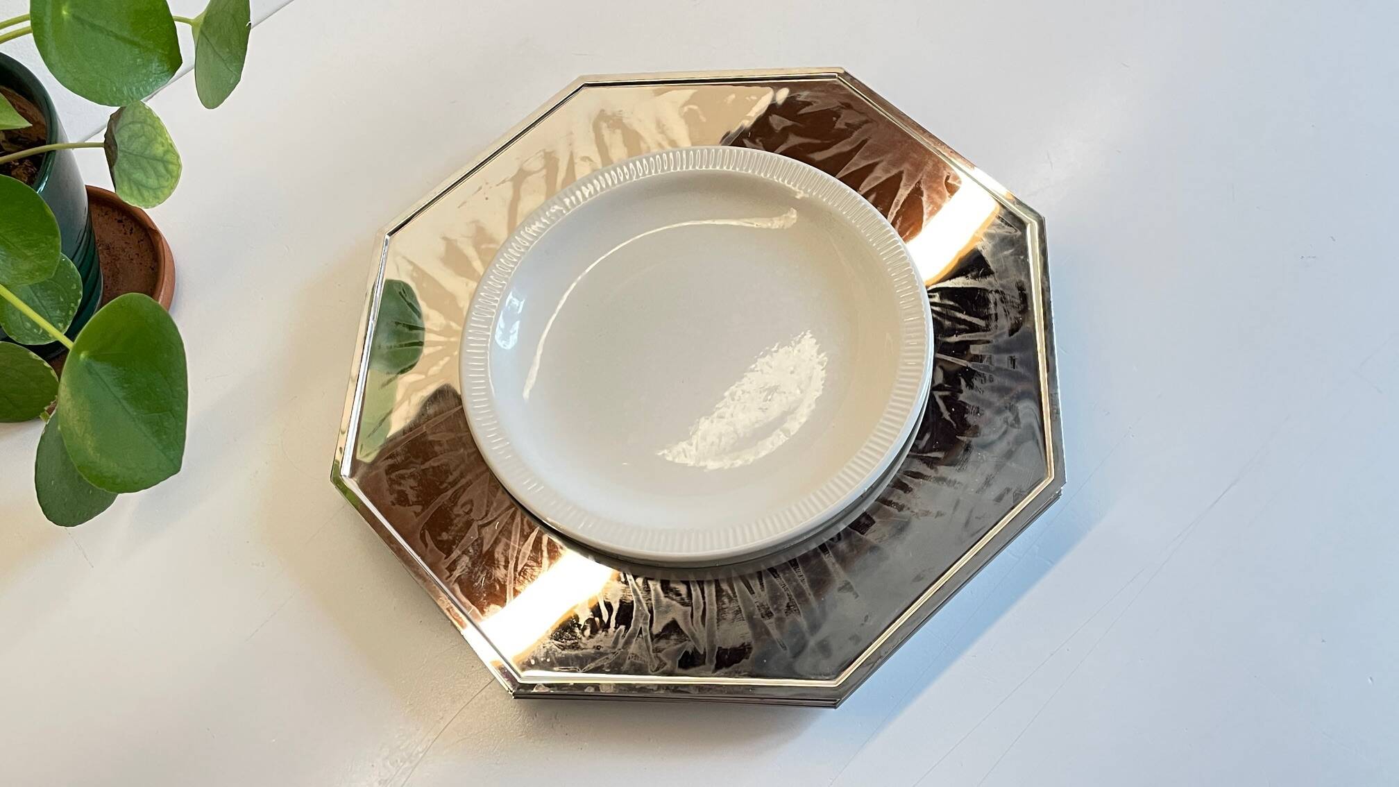 6 Vintage Silver-Plated Metal Plates and Dishes