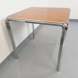 Pierre Paulin vintage square dining table in rosewood and metal