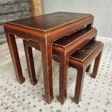 Antique set of oriental style nesting tables