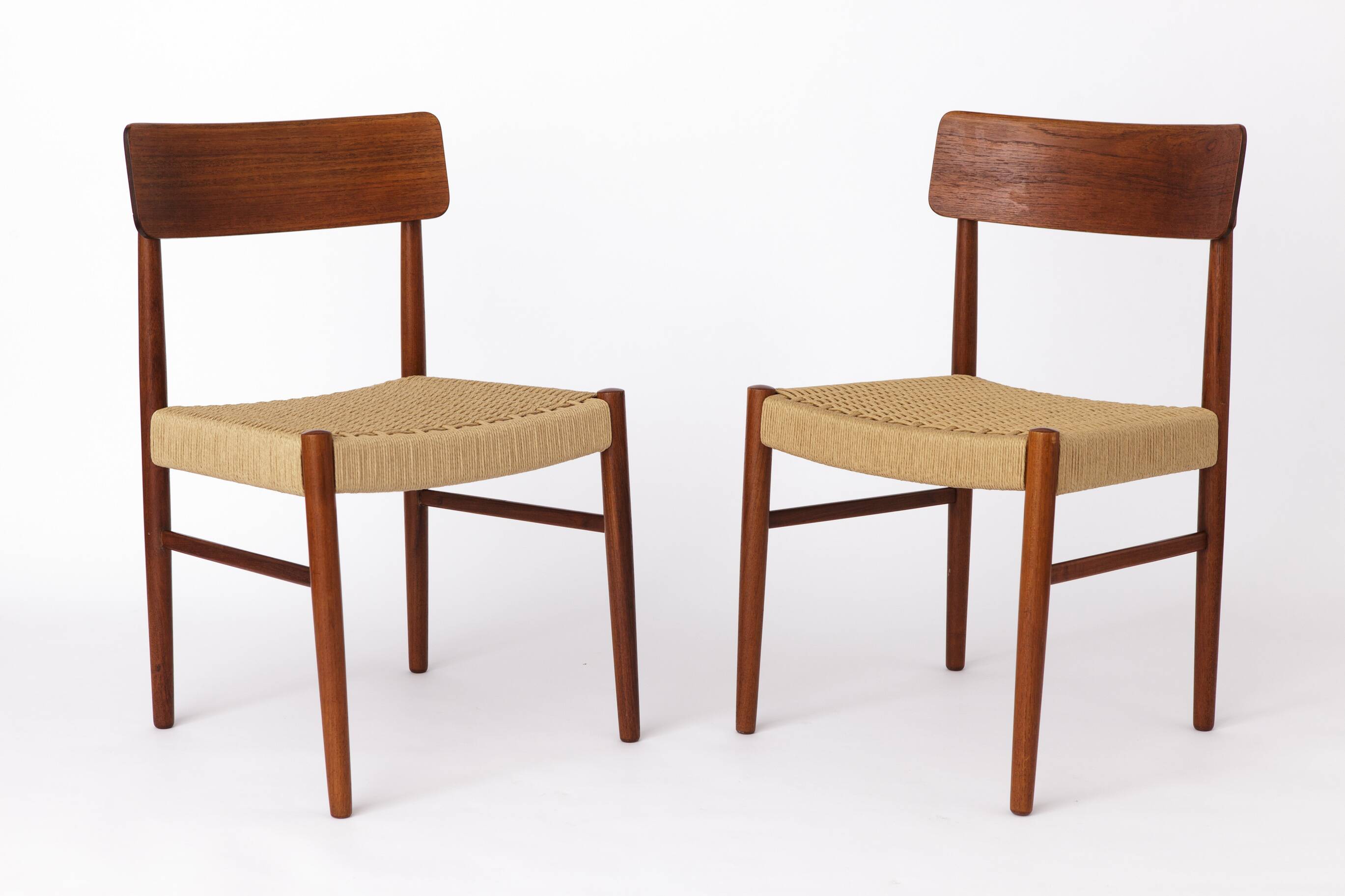 2 Dining Chairs 1960s - Danish, Teak, Papercord seats