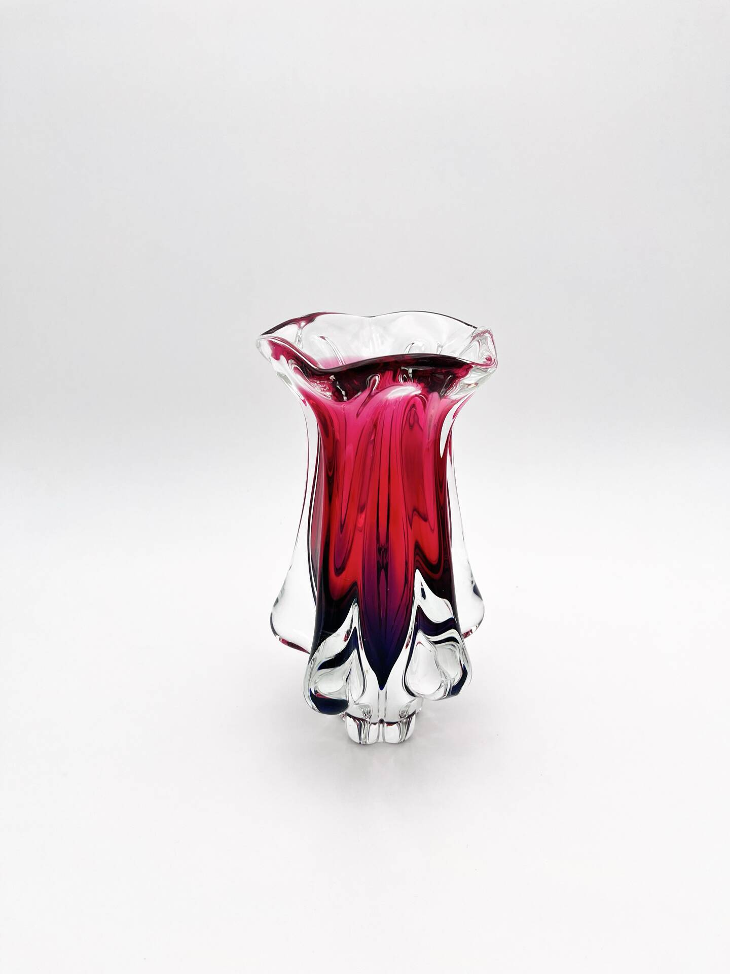 Organic Vase - Sommerso - Josef Hospodka - Bohemian Crystal - Circa