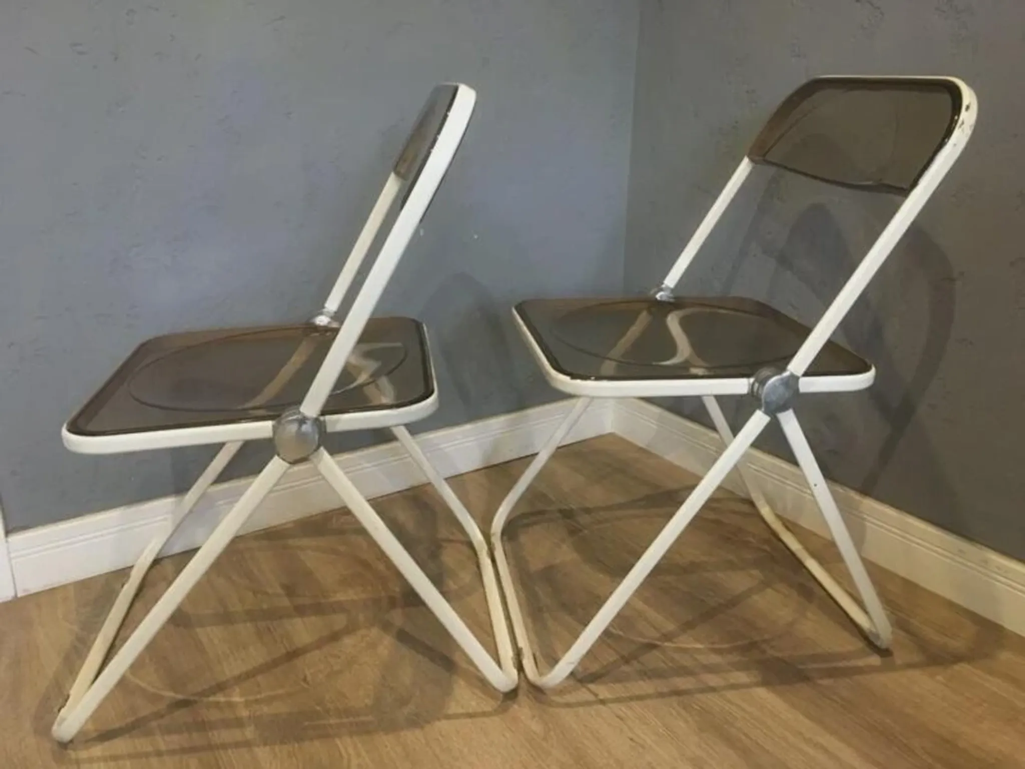 Pair of Plia folding chairs by Giancarlo Piretti for Castelli, 1970s