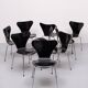 Vintage set of 3107 butterfly chairs designed by Arne Jacobsen for Fritz Hansen.