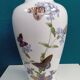 Vase porcelaine années 80 décor papillons