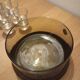 Vintage vodka service in crystal glass and brass, italy 1970s