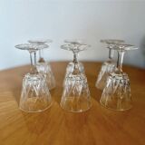 Set of 6 Vmc Cristal de Reims Harlequin glasses