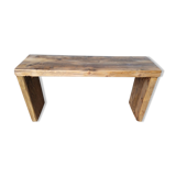 Old patinated solid wood bench 100cm