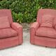Pairs of art deco club armchairs in red fabrics year 30