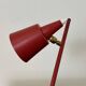 Stilux Milano Table Lamp 1950s Red Double Jointed Conical Shade