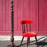 Wooden floor lamp, turned wooden floor lamp, large vintage wooden lamp base