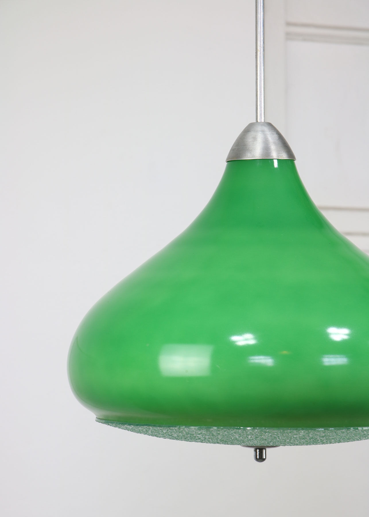 Italian mid-century green glass pendant lamp