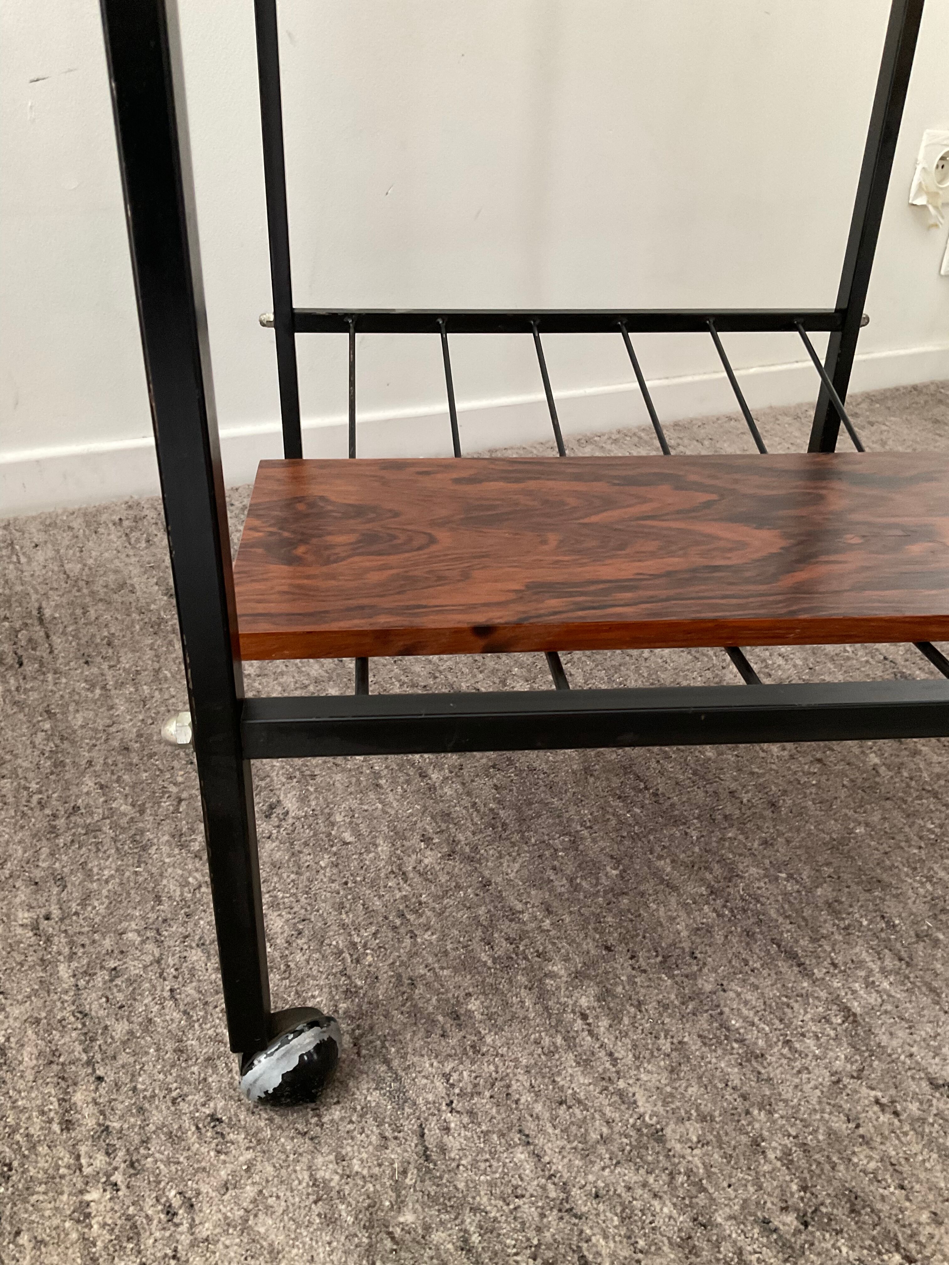 Table side on wheels from the 60s
