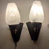 Metal and glass sconces. Spain, 1970s.