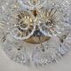 Sputnik ceiling light in floral glass and brass, Germany, 1960s.