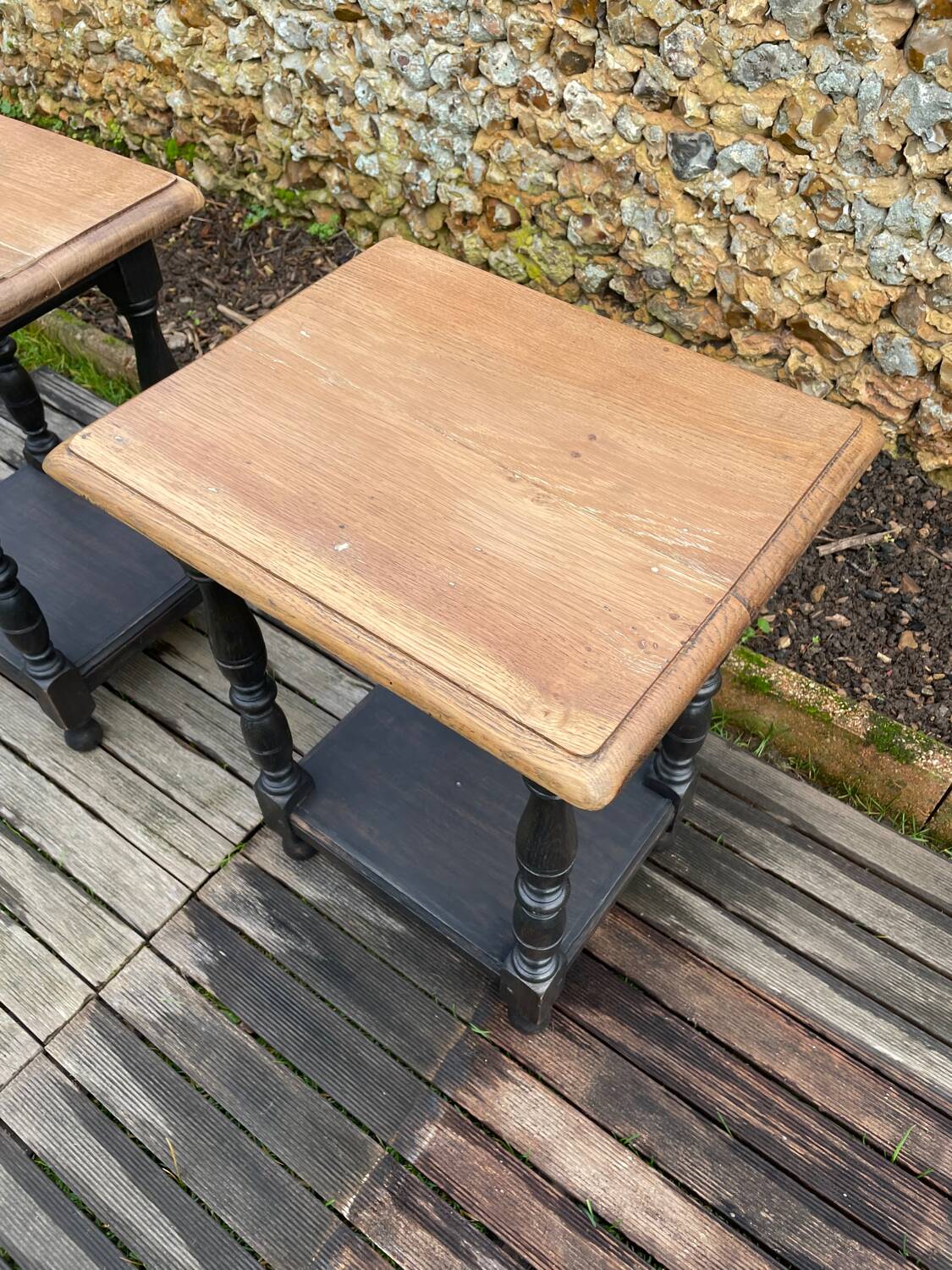 Pair of oak side tables