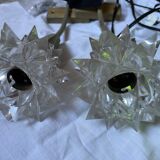 Set of 2 wall lamps type "glass" with switch on the cable via wall sockets