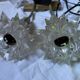 Set of 2 wall lamps type "glass" with switch on the cable via wall sockets