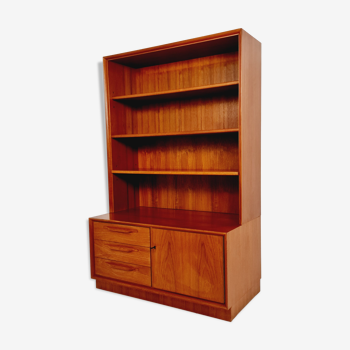 Scandinavian bookshelf with chest of cabinet teak veneer from the 60s by Strobeck  Danish design