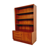Scandinavian bookshelf with chest of cabinet teak veneer from the 60s by Strobeck  Danish design