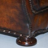 Restored vintage leather sofa from a gentleman's Victorian club.