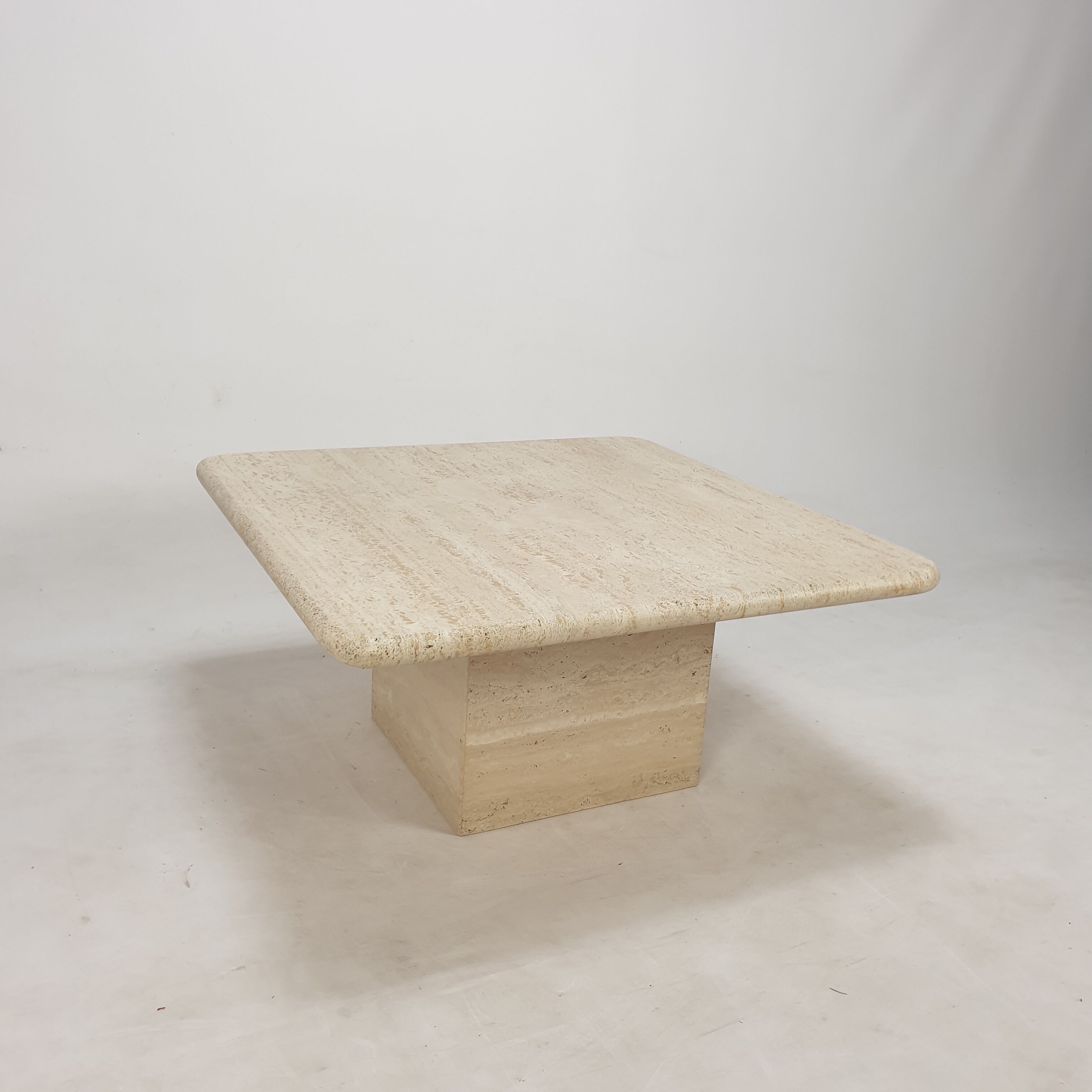 Italian travertine coffee table, 1980