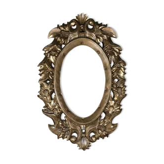 Baroque frame in patinated gilded carved wood Ht 67 cm