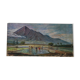 Large old painting landscape painting of rice fields and mounting