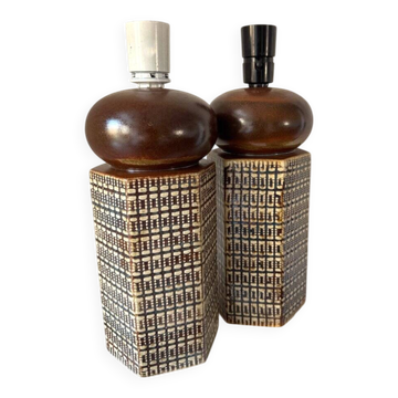 Table lamps in stoneware by Haico Nitzsche for Søholm, Denmark, 1960s, set of 2