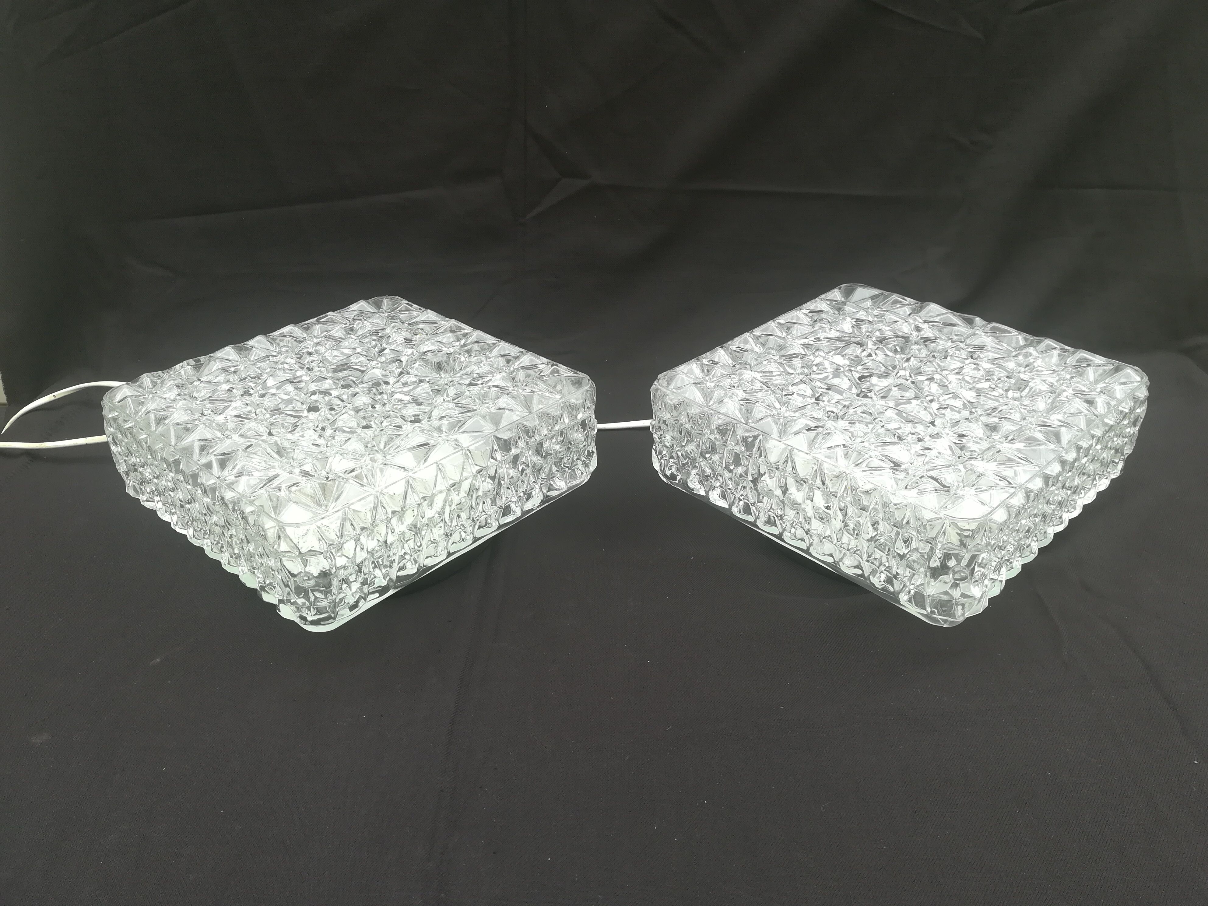 Pair of square ceiling lights