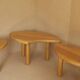Vintage solid oak modular petal coffee tables circa 1980
