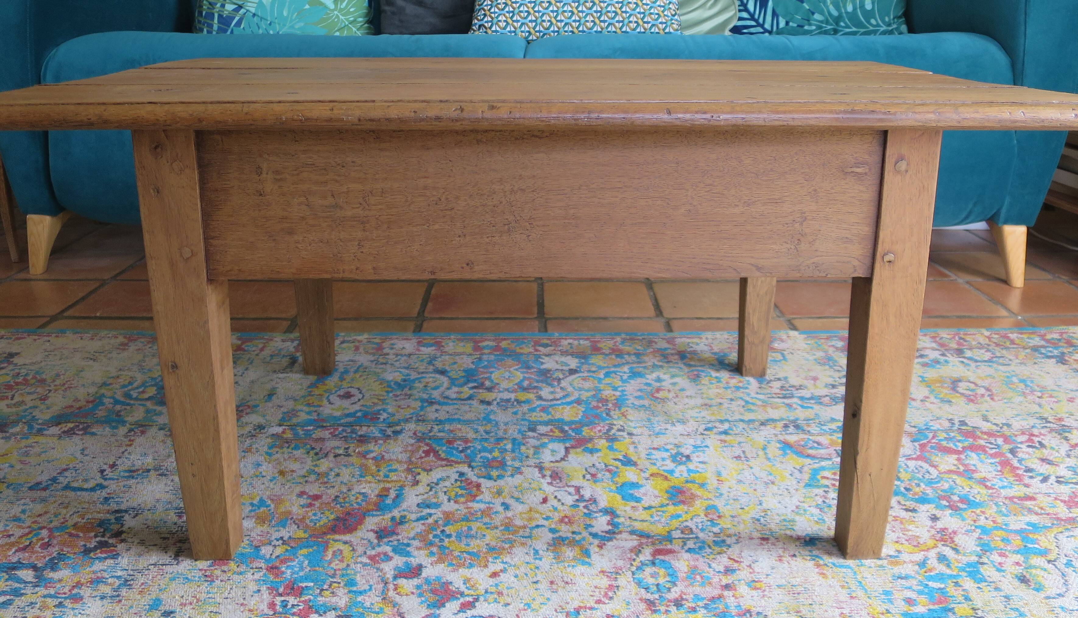 farmhouse coffee table with one solid wood drawer