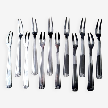 Box of 12 snail forks Silver plated 18 G