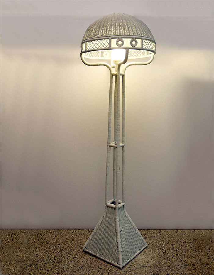 Italian mid-century rattan floor lamp, 1950s