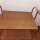 Vintage rolling and folding service in chrome-plated metal
