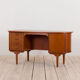 Mid Century free standing bullet shape executive teak desk by H.P. Hansen, Denmark, 1960s