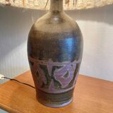 Large 60s lamp in stoneware and wool
