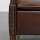 Large Dark Brown Cowhide Leather Wingback Chair
