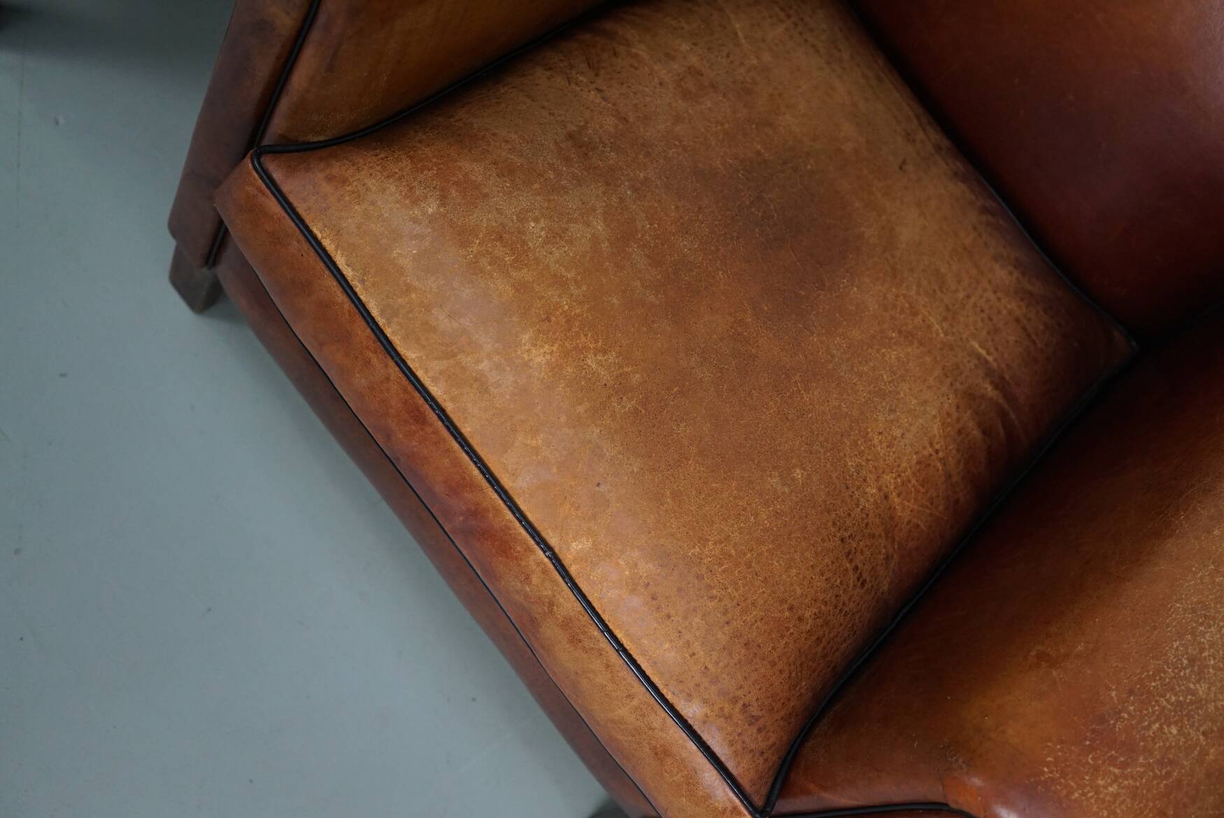 Vintage Dutch Club Chair in Cognac Leather, Set of 2