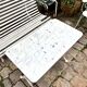 Table bistrot en marbre gris et fonte de fer blanche 90 x 50 cm