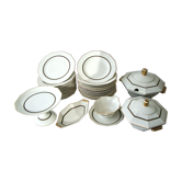 Service assiettes en porcelaine pour 12 personnes