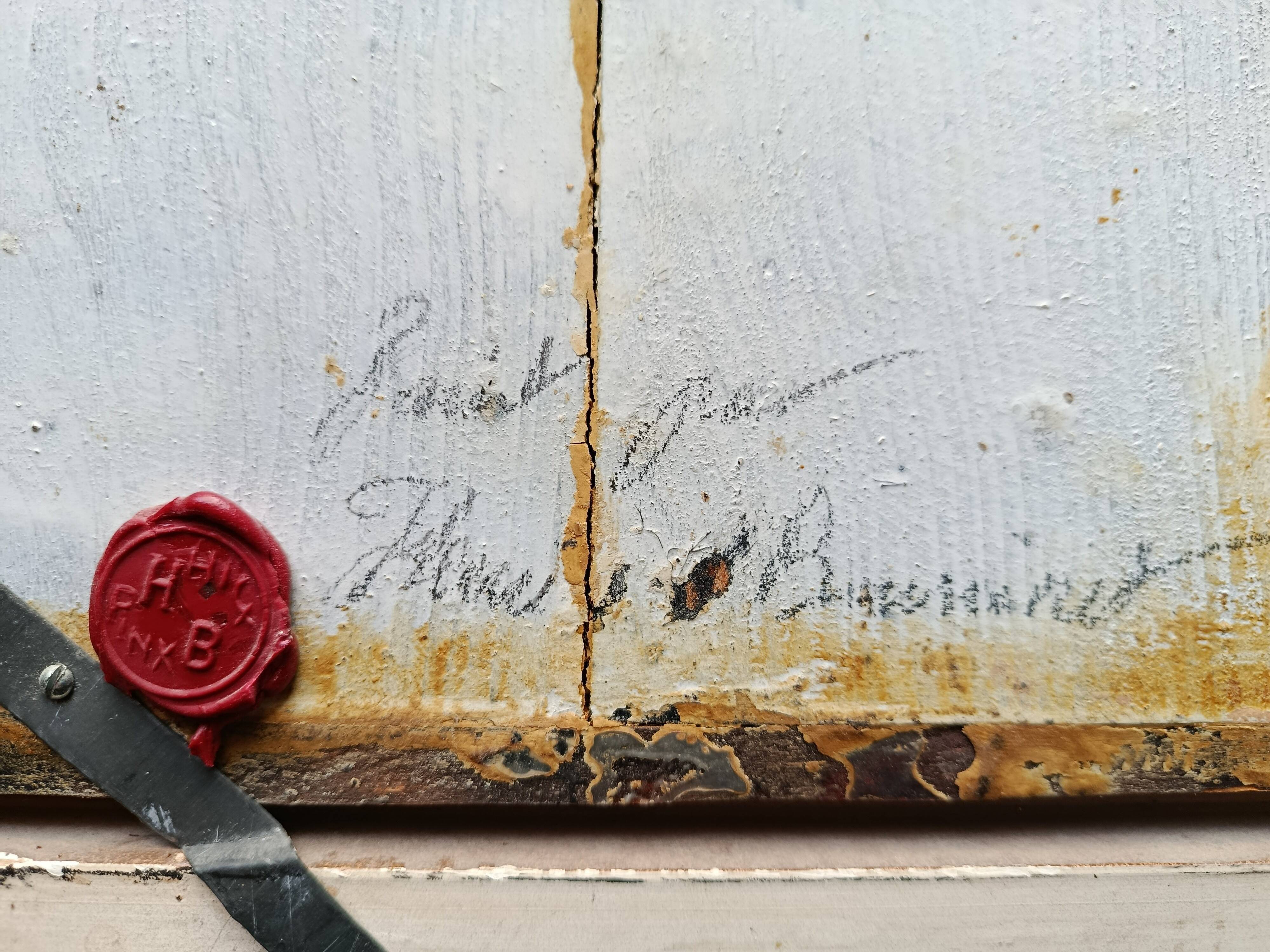 oil on wood, portrait of Marguerite VAN EYCK, copy by Henri BOURINET 1982