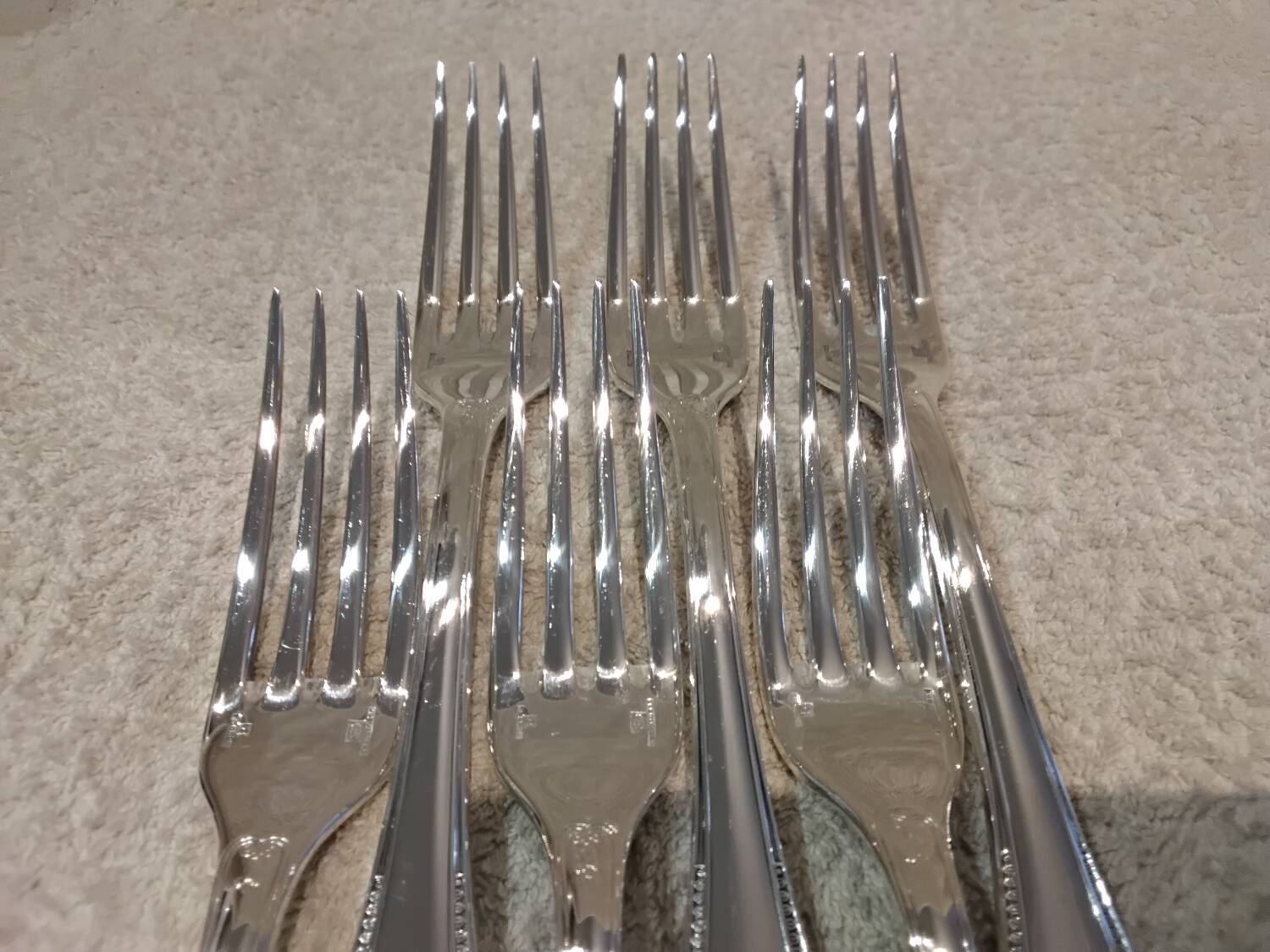 6 silver-plated table forks by Christofle Malmaison