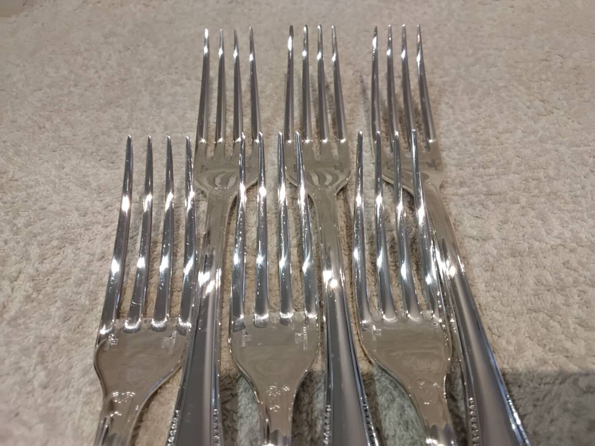 6 silver-plated table forks by Christofle Malmaison