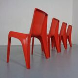 B1171 Fiberglass Stacking Chairs by Helmut Bätzner for Bofinger, 1960s, Set of 4