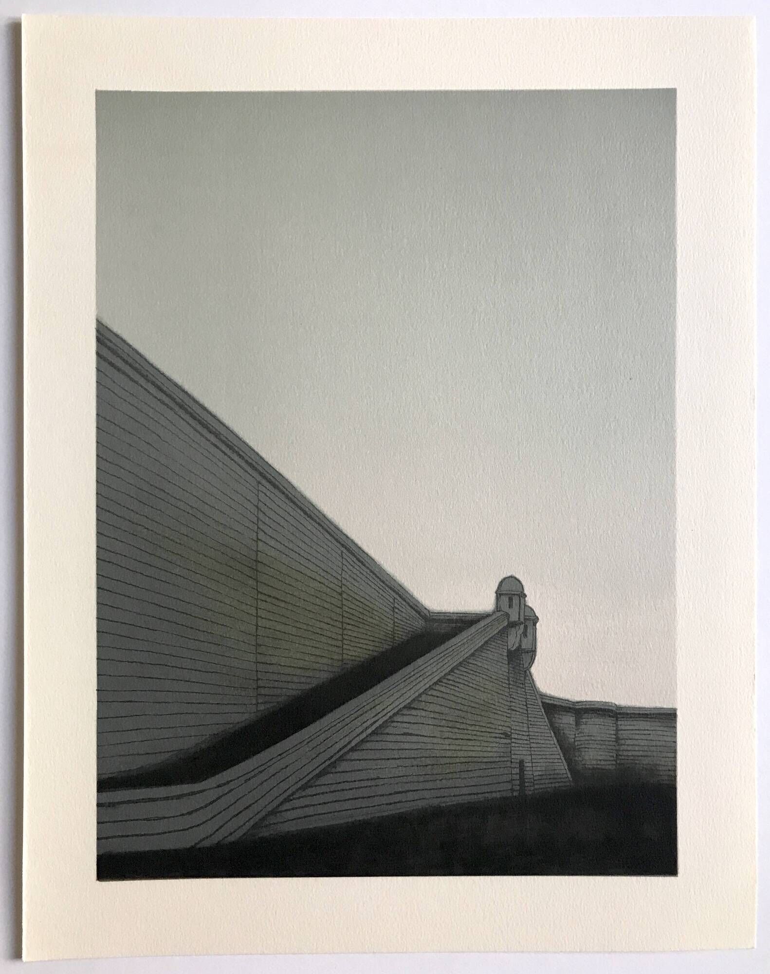 Original lithograph by Alain Le Foll, Fortifications, 1978
