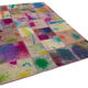 Handwoven anatolian contemporary 173 cm x 244 cm purple patchwork carpet