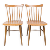 Lot de 2 chaises vintage Mid-Century à barreaux en bois design danois rétro